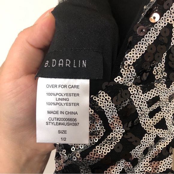 B. Darlin Black and Silver Sequin Dress - Picture 4 of 4